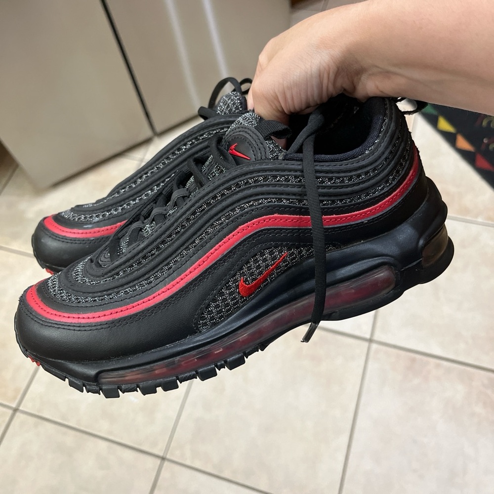 Nike Air Max 97 Black with Red Accents Men's Sneakers